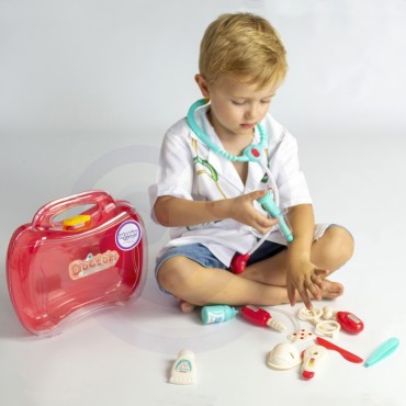 WOOPIE Little Doctor rinkinys Daktaras lagamine + priedai.
