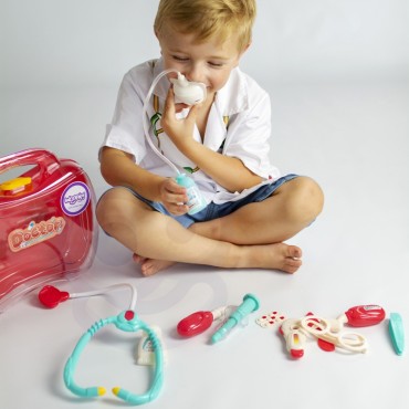 WOOPIE Little Doctor rinkinys Daktaras lagamine + priedai.