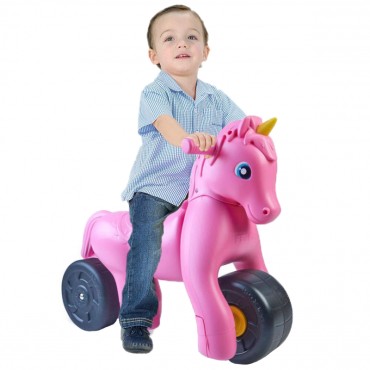 FEBER Pink Unicorn Running Ride Ant plačių ratų