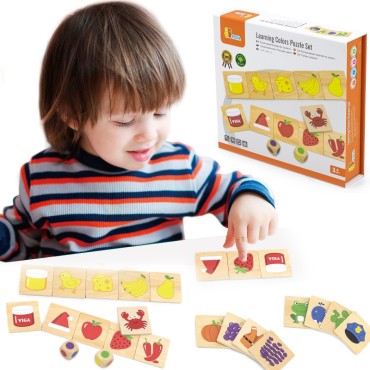 VIGA Mokomasis žaidimas Medinė dėlionė Rūšiuoti spalvas ir formas 38 vnt. Montessori