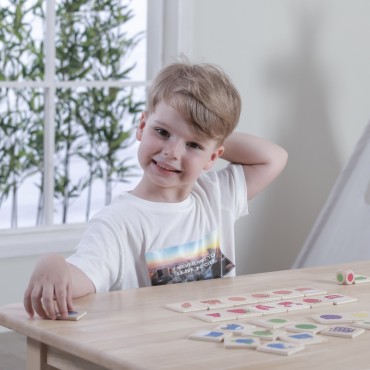 VIGA Mokomasis žaidimas Medinė dėlionė Rūšiuoti spalvas ir formas 38 vnt. Montessori