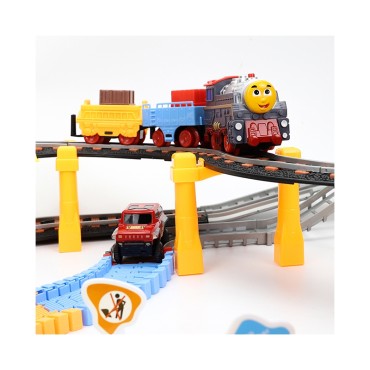 WOOPIE Electric Train 2in1 Race Track Train Viaduct Auto XXL 192 vnt.