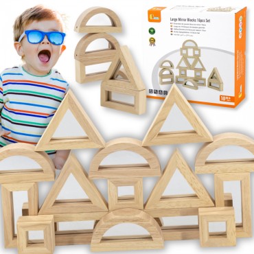 VIGA Wooden Mirror Blocks 16 dalių dėlionė