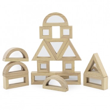 VIGA Wooden Mirror Blocks 16 dalių dėlionė