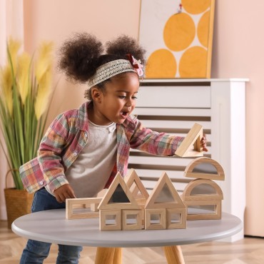 VIGA Wooden Mirror Blocks 16 dalių dėlionė