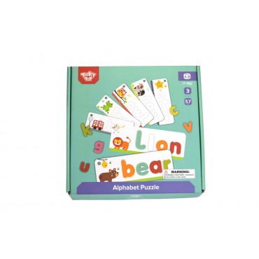 TOOKY TOY Montessori abėcėlės galvosūkis Raidžių mokymasis Žodžiai Gyvūnai 57 vnt.