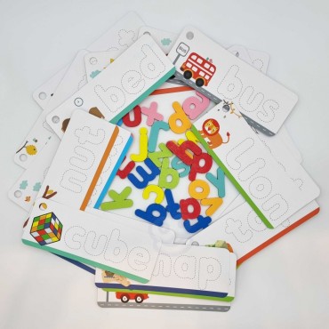 TOOKY TOY Montessori abėcėlės galvosūkis Raidžių mokymasis Žodžiai Gyvūnai 57 vnt.