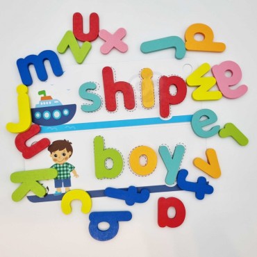 TOOKY TOY Montessori abėcėlės galvosūkis Raidžių mokymasis Žodžiai Gyvūnai 57 vnt.