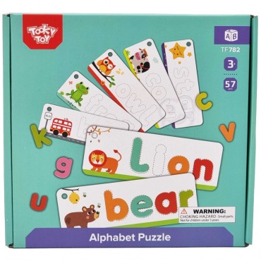 TOOKY TOY Montessori abėcėlės galvosūkis Raidžių mokymasis Žodžiai Gyvūnai 57 vnt.