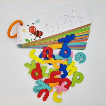 TOOKY TOY Montessori abėcėlės galvosūkis Raidžių mokymasis Žodžiai Gyvūnai 57 vnt.