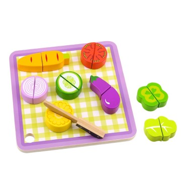 TOOKY TOY Medinių daržovių pjaustymo lenta 20 vnt.