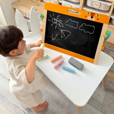 TOOKY TOY Mokomoji lenta 2in1 Magnetinė kreida vaikams Magnetai Kempinėlė 6 vnt.
