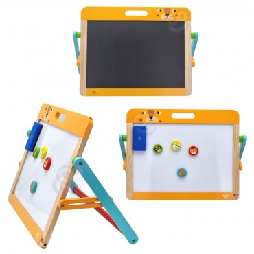TOOKY TOY Mokomoji lenta 2in1 Magnetinė kreida vaikams Magnetai Kempinėlė 6 vnt.