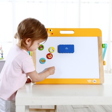 TOOKY TOY Mokomoji lenta 2in1 Magnetinė kreida vaikams Magnetai Kempinėlė 6 vnt.
