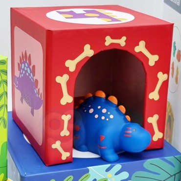 TOOKY TOY lavinamoji dėlionė iš medinių kaladėlių + 6 žaidimo figūrėlės 12 vnt.