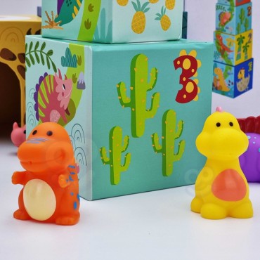 TOOKY TOY lavinamoji dėlionė iš medinių kaladėlių + 6 žaidimo figūrėlės 12 vnt.