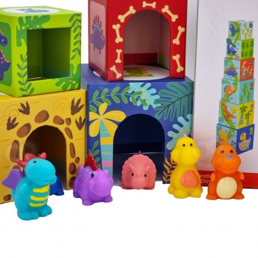 TOOKY TOY lavinamoji dėlionė iš medinių kaladėlių + 6 žaidimo figūrėlės 12 vnt.