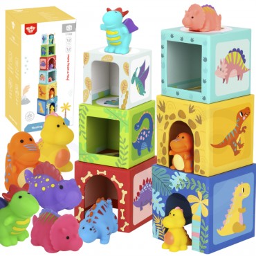 TOOKY TOY lavinamoji dėlionė iš medinių kaladėlių + 6 žaidimo figūrėlės 12 vnt.