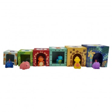 TOOKY TOY lavinamoji dėlionė iš medinių kaladėlių + 6 žaidimo figūrėlės 12 vnt.