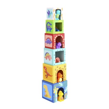 TOOKY TOY lavinamoji dėlionė iš medinių kaladėlių + 6 žaidimo figūrėlės 12 vnt.