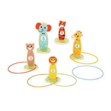 TOOKY TOY Medinis arkadinis žaidimas Metimas į taikinius gyvūnus 15 vnt.