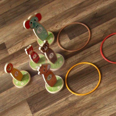 TOOKY TOY Medinis arkadinis žaidimas Metimas į taikinius gyvūnus 15 vnt.