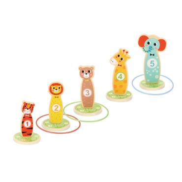 TOOKY TOY Medinis arkadinis žaidimas Metimas į taikinius gyvūnus 15 vnt.