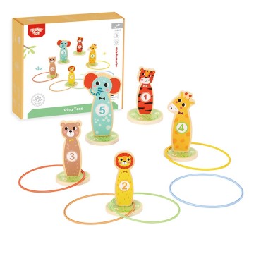 TOOKY TOY Medinis arkadinis žaidimas Metimas į taikinius gyvūnus 15 vnt.