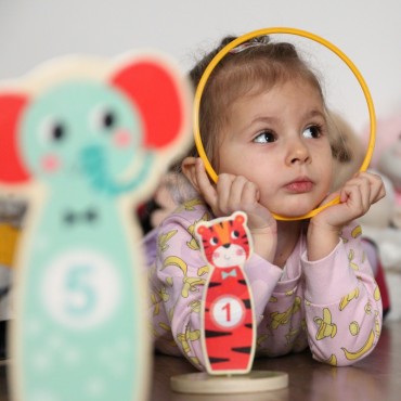 TOOKY TOY Medinis arkadinis žaidimas Metimas į taikinius gyvūnus 15 vnt.