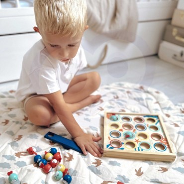 TOOKY TOY Žaidimas vaikams Medinis stalas Skraidančios žuvytės 19 vnt.