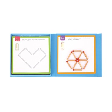 TOOKY TOY Medinė dėlionė Montessori Loginiai žaidimai Galvosūkiai Magnetiniai degtukai vaikams 58 vnt.