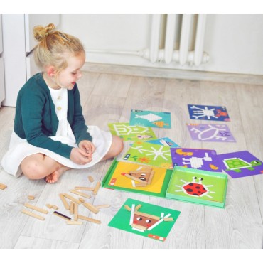 TOOKY TOY Dėlionė Loginiai žaidimai Galvosūkiai Magnetiniai blokeliai vaikams 49 vnt.