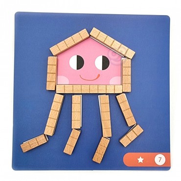 TOOKY TOY Dėlionė Loginiai žaidimai Galvosūkiai Magnetiniai blokeliai vaikams 49 vnt.