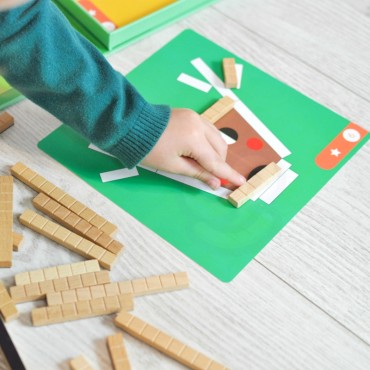 TOOKY TOY Dėlionė Loginiai žaidimai Galvosūkiai Magnetiniai blokeliai vaikams 49 vnt.