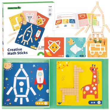 TOOKY TOY Dėlionė Loginiai žaidimai Galvosūkiai Magnetiniai blokeliai vaikams 49 vnt.