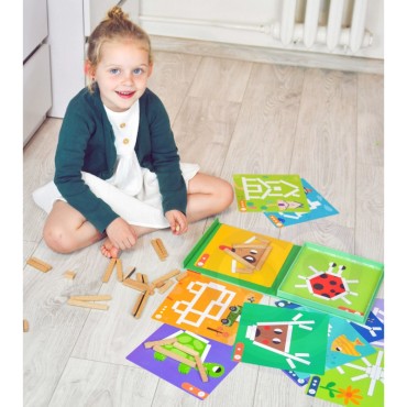 TOOKY TOY Dėlionė Loginiai žaidimai Galvosūkiai Magnetiniai blokeliai vaikams 49 vnt.
