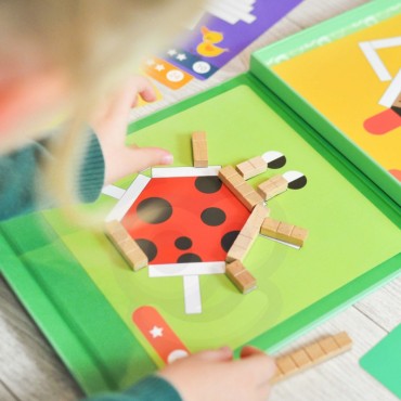 TOOKY TOY Dėlionė Loginiai žaidimai Galvosūkiai Magnetiniai blokeliai vaikams 49 vnt.