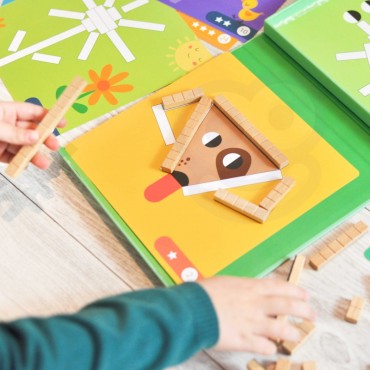 TOOKY TOY Dėlionė Loginiai žaidimai Galvosūkiai Magnetiniai blokeliai vaikams 49 vnt.