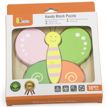 VIGA Baby pirmoji medinė dėlionė Drugelis