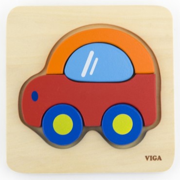VIGA Baby pirmasis medinis galvosūkis Automobilis