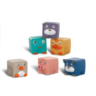 WOOPIE BABY Sensory Blocks Squeeze Puzzle Sound Animals 12 vnt.