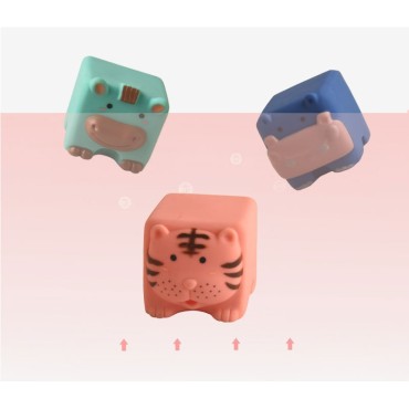 WOOPIE BABY Sensory Blocks Squeeze Puzzle Sound Animals 12 vnt.