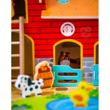 WOOPIE GREEN Mega Farm Animal Figūrėlės Arklidė, vištidė 18 vnt.