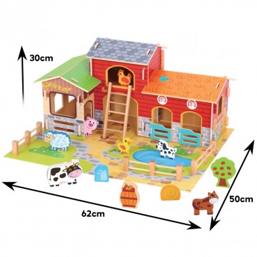 WOOPIE GREEN Mega Farm Animal Figūrėlės Arklidė, vištidė 18 vnt.