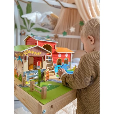 WOOPIE GREEN Mega Farm Animal Figūrėlės Arklidė, vištidė 18 vnt.