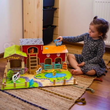 WOOPIE GREEN Mega Farm Animal Figūrėlės Arklidė, vištidė 18 vnt.