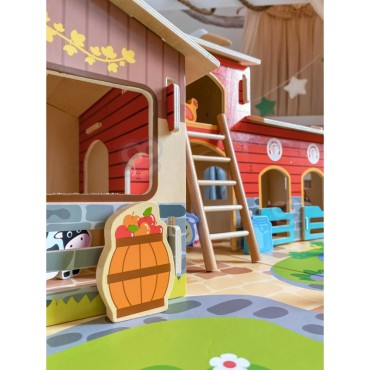 WOOPIE GREEN Mega Farm Animal Figūrėlės Arklidė, vištidė 18 vnt.