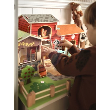 WOOPIE GREEN Mega Farm Animal Figūrėlės Arklidė, vištidė 18 vnt.