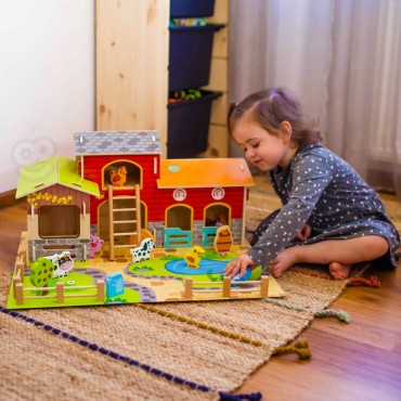 WOOPIE GREEN Mega Farm Animal Figūrėlės Arklidė, vištidė 18 vnt.