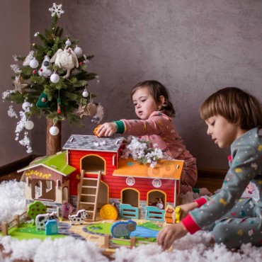 WOOPIE GREEN Mega Farm Animal Figūrėlės Arklidė, vištidė 18 vnt.
